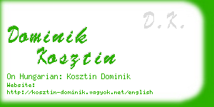dominik kosztin business card